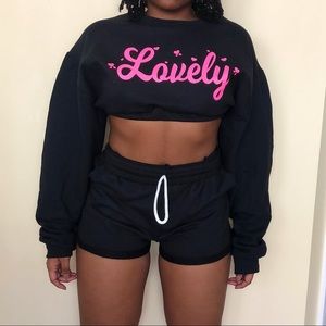 Comfy Black ‘Lovely’ Set 🖤💗
